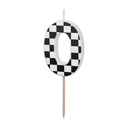 Checkered Numbers 0-9 Candles