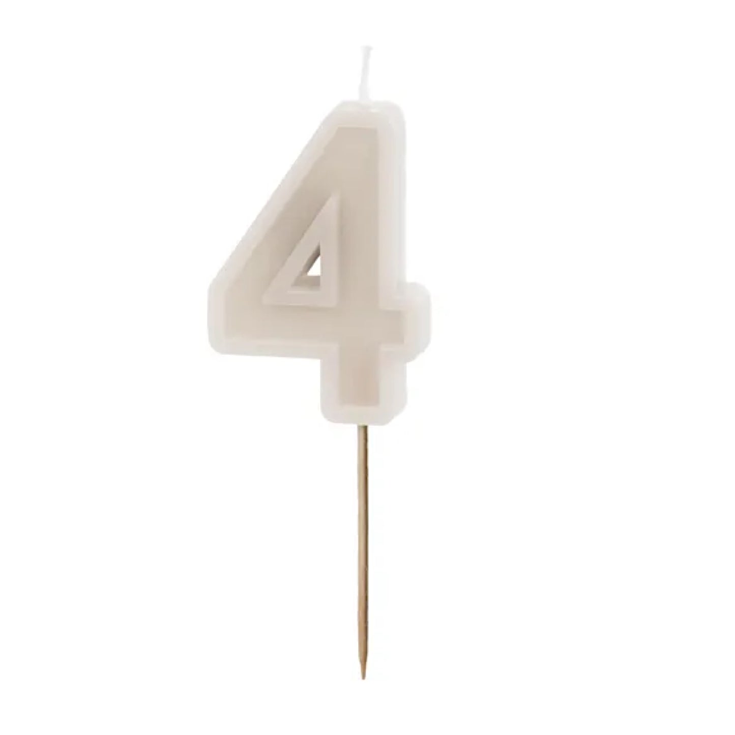Pastel Beige Numbers 0-9 Candles