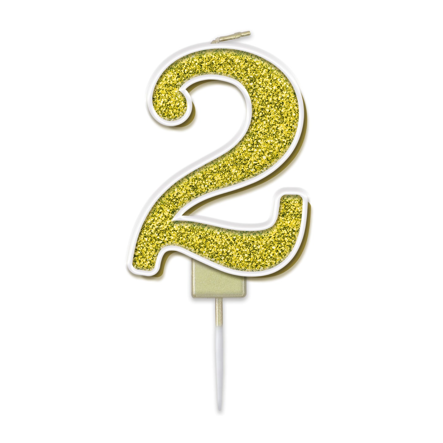 Gold Glitter Numbers 0-9 Candles