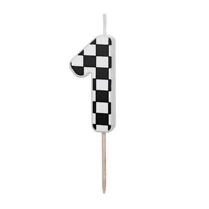 Checkered Numbers 0-9 Candles