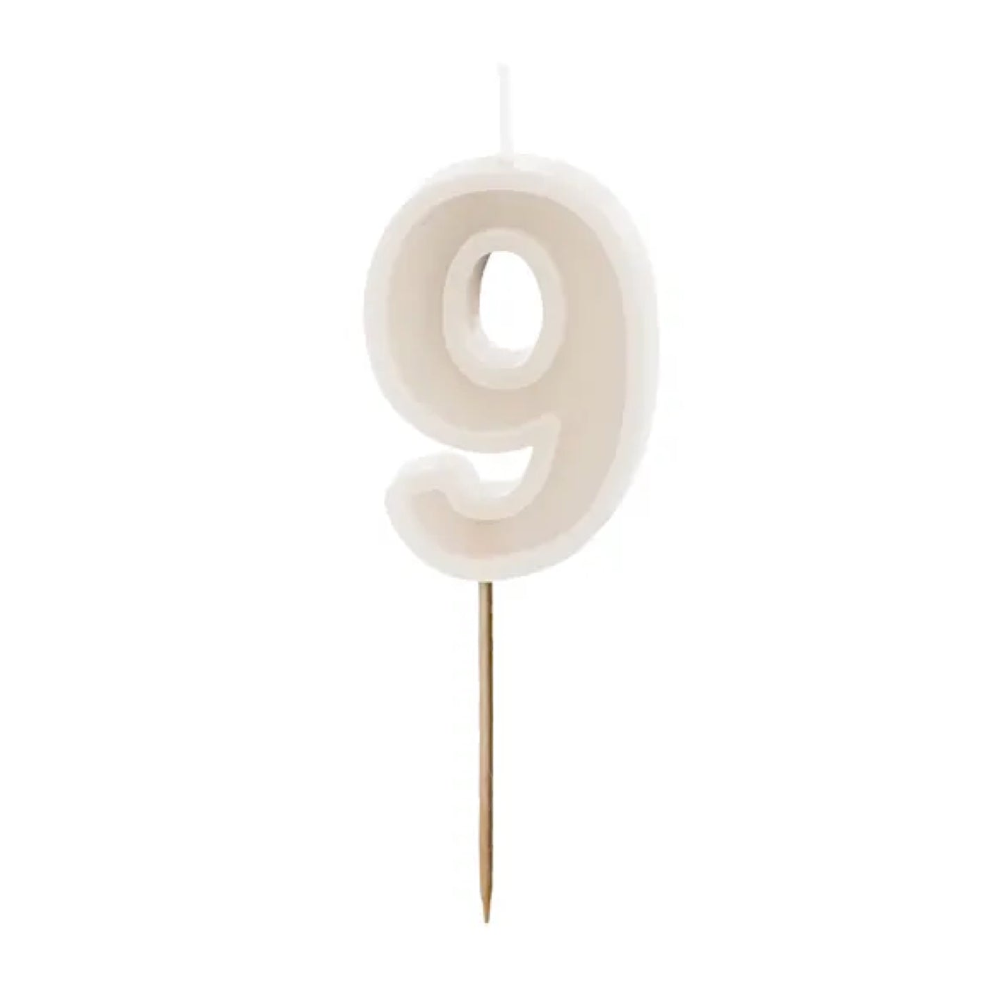 Pastel Beige Numbers 0-9 Candles