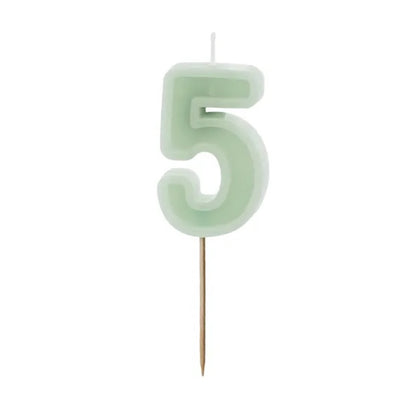 Pastel Green Numbers 0-9 Candles