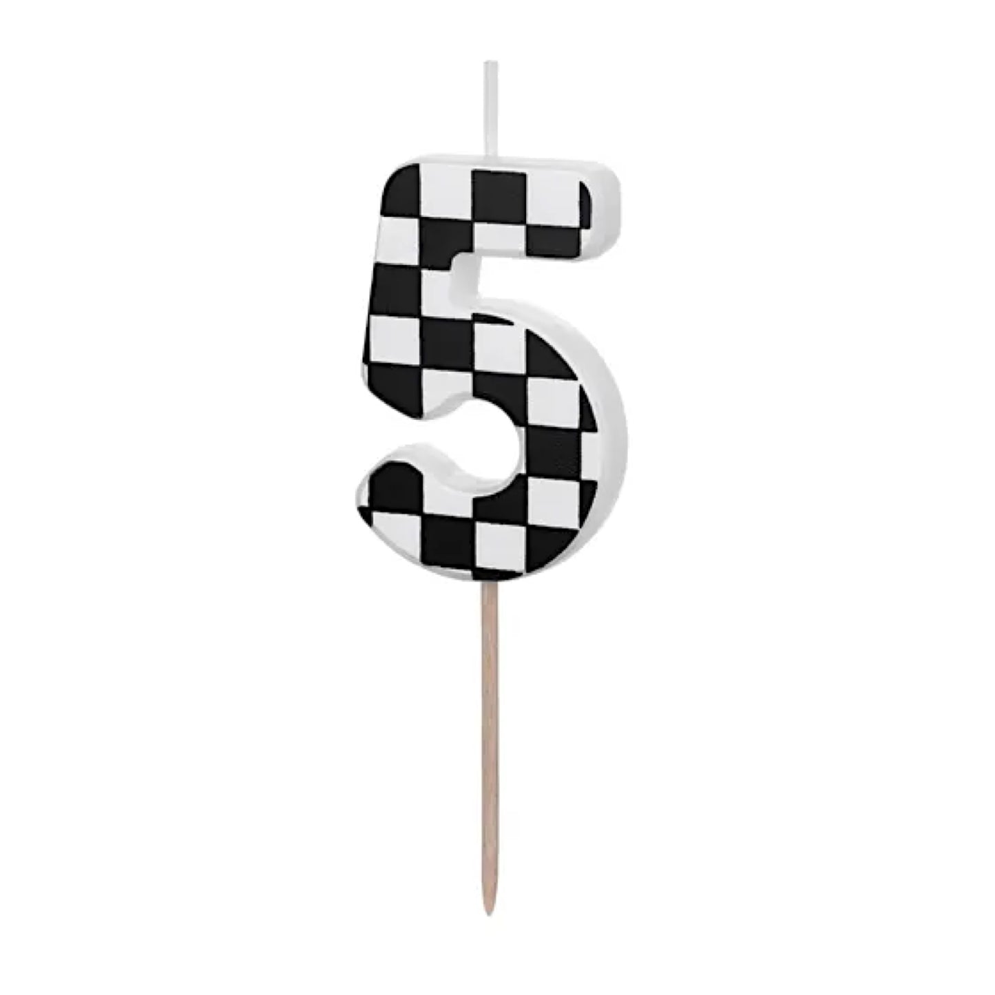 Checkered Numbers 0-9 Candles