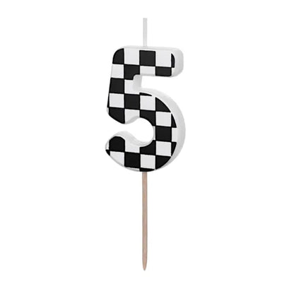Checkered Numbers 0-9 Candles