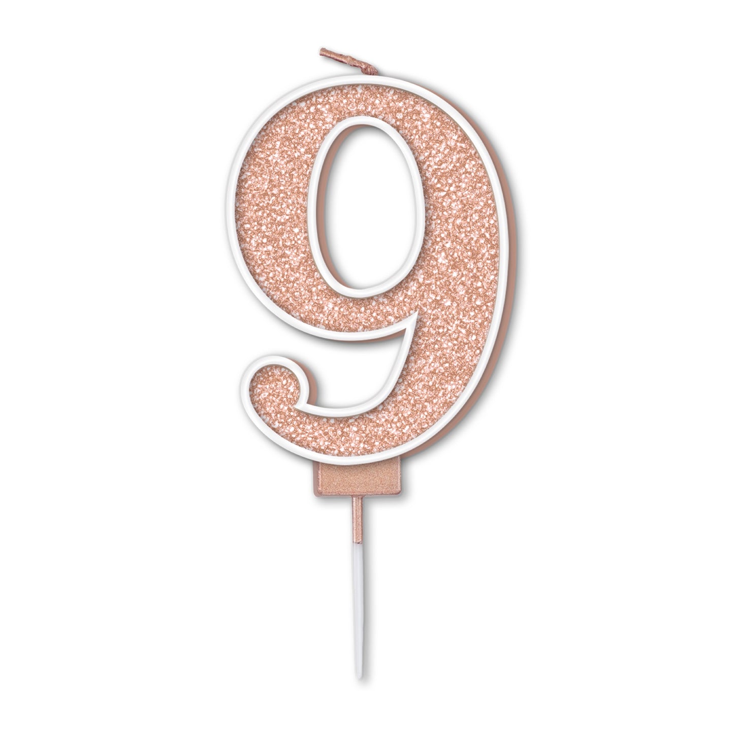 Rose Gold Glitter Numbers 0-9 Candles