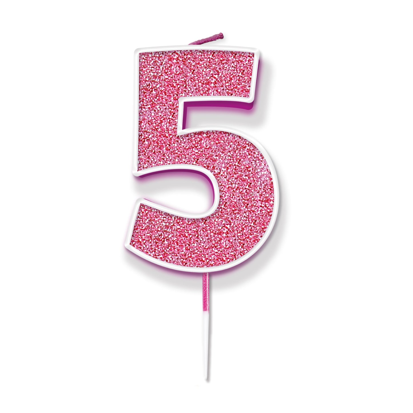 Pink Glitter Numbers 0-9 Candles
