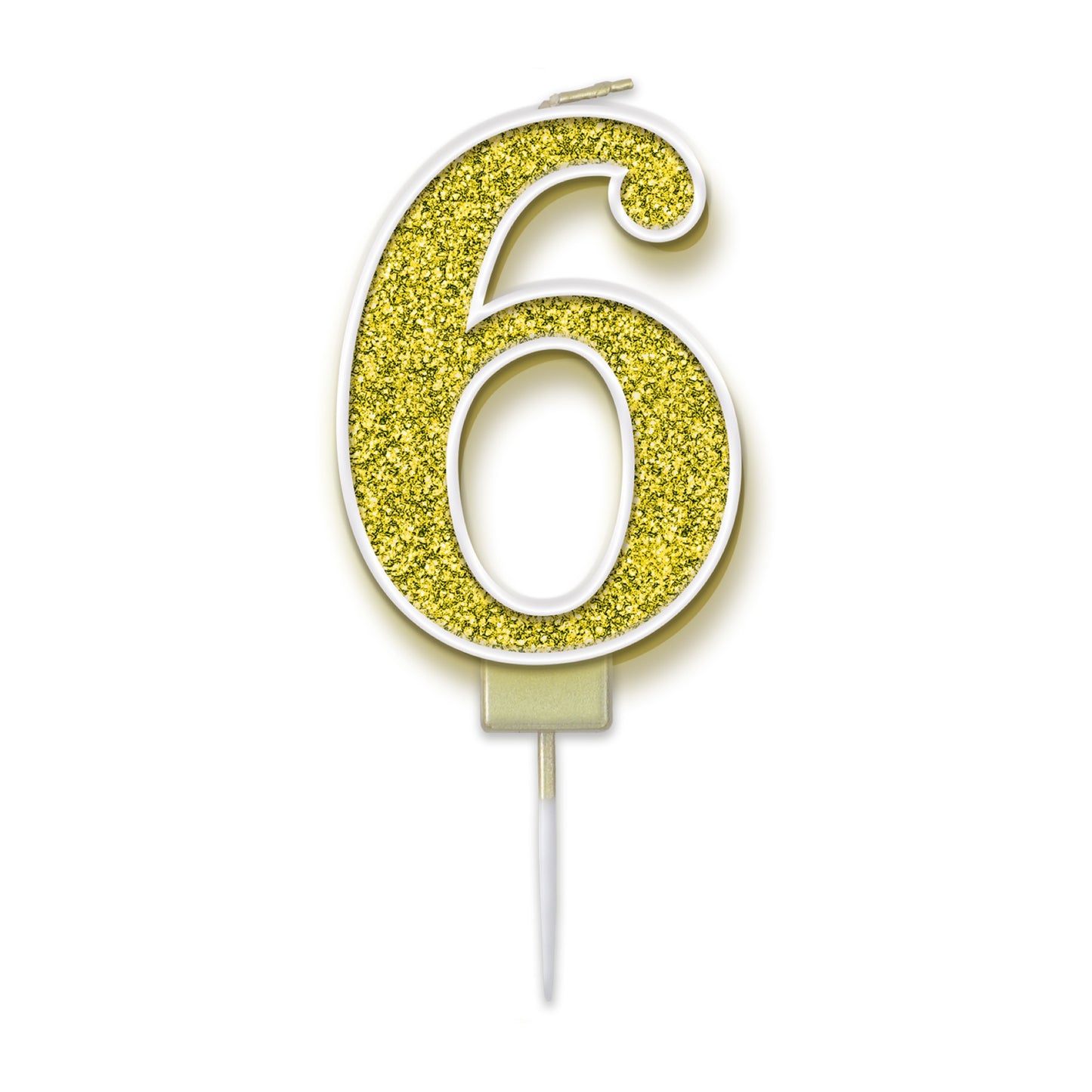 Gold Glitter Numbers 0-9 Candles