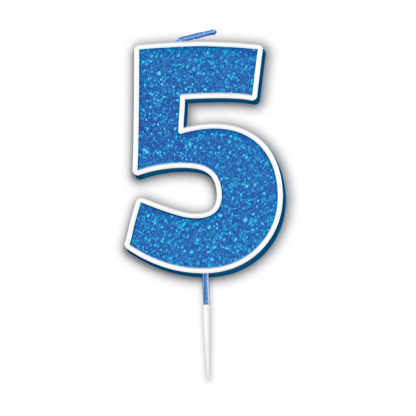 Blue Glitter Numbers 0-9 Candles