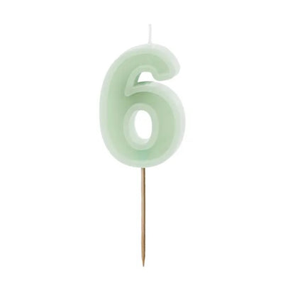 Pastel Green Numbers 0-9 Candles
