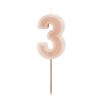 Light Pink Numbers 0-9 Candles