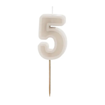 Pastel Beige Numbers 0-9 Candles