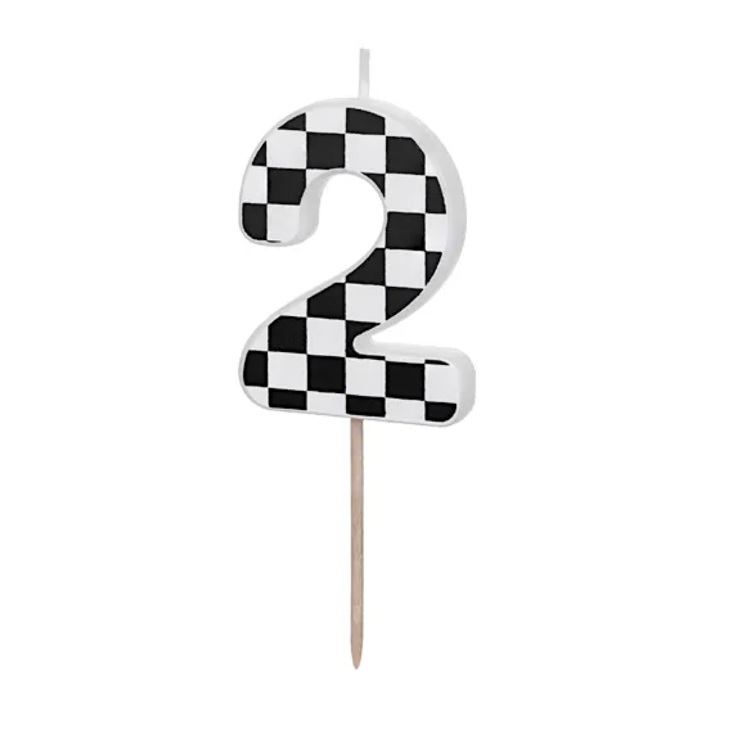 Checkered Numbers 0-9 Candles