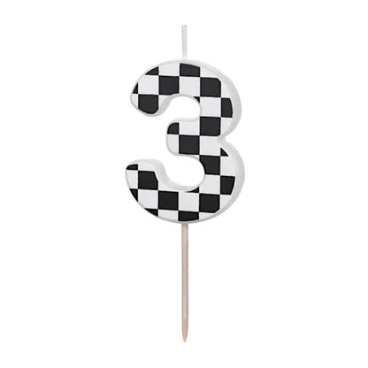 Checkered Numbers 0-9 Candles