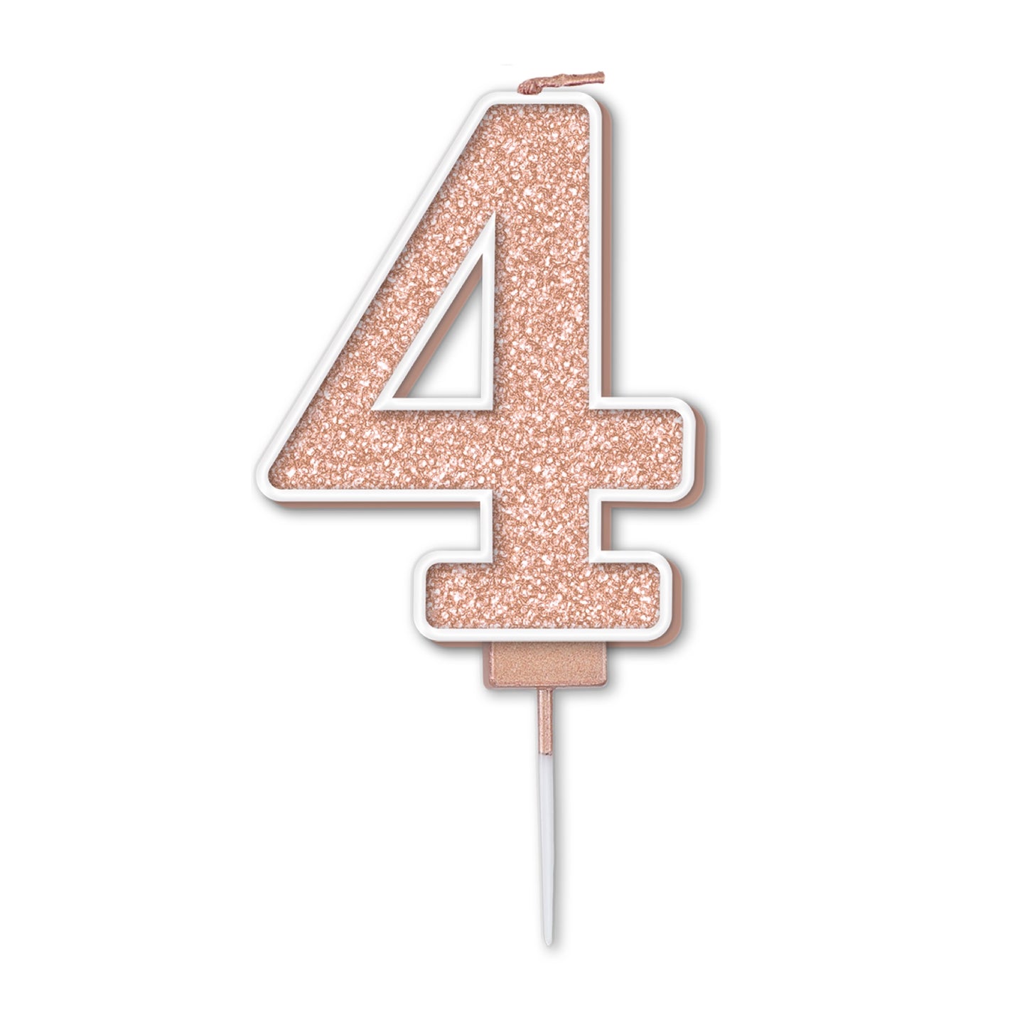 Rose Gold Glitter Numbers 0-9 Candles