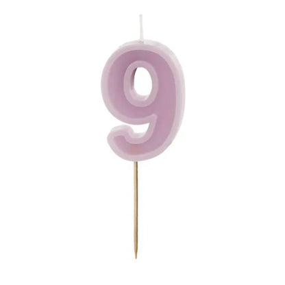 Pastel Purple Numbers 0-9 Candles