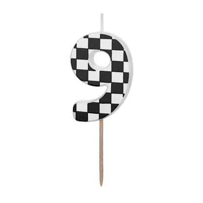 Checkered Numbers 0-9 Candles