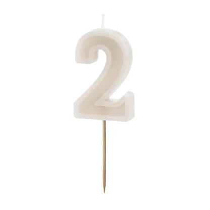 Pastel Beige Numbers 0-9 Candles