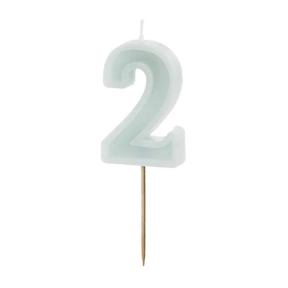 Light Mint Numbers 0-9 Candles