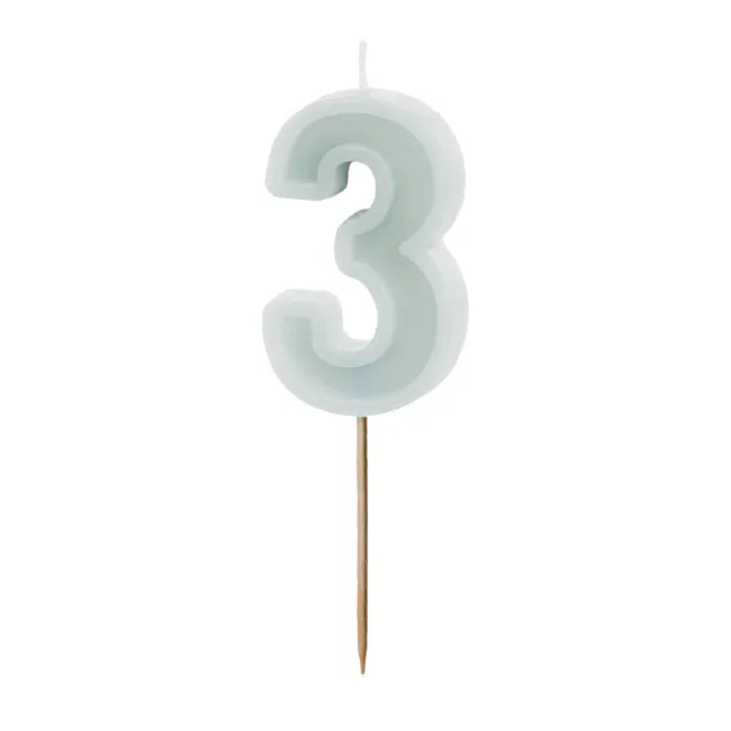 Light Mint Numbers 0-9 Candles
