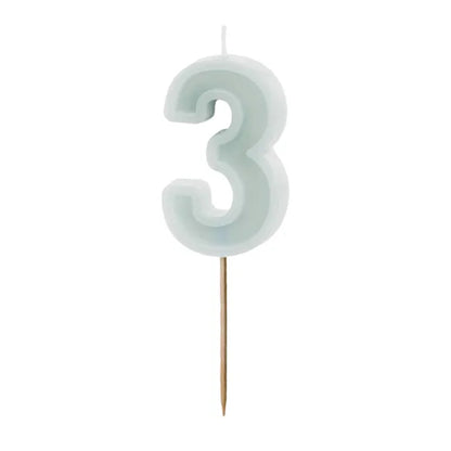 Light Mint Numbers 0-9 Candles
