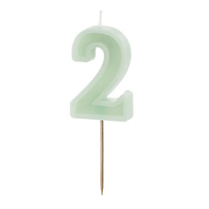Pastel Green Numbers 0-9 Candles
