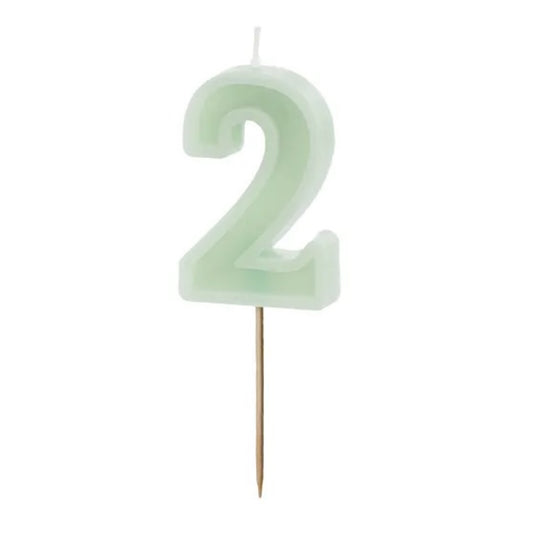 Pastel Green Numbers 0-9 Candles