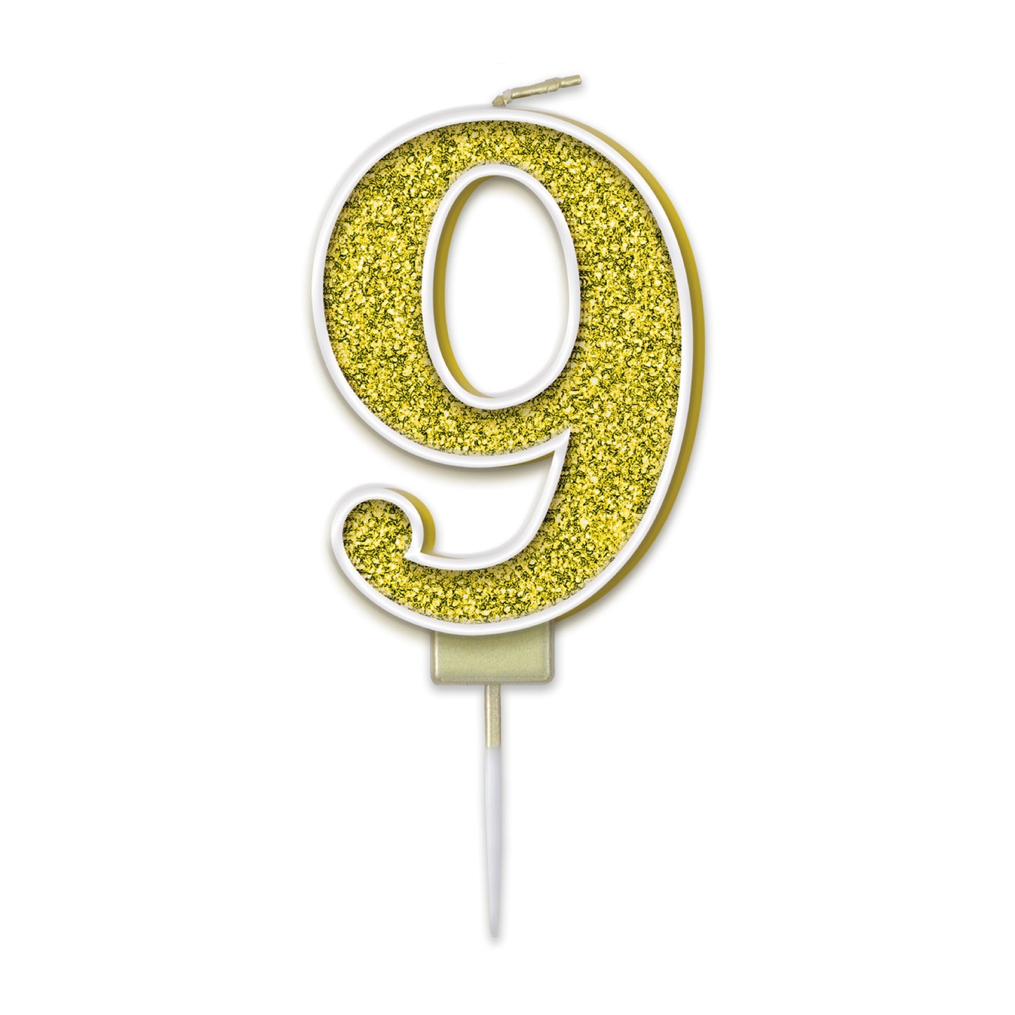 Gold Glitter Numbers 0-9 Candles