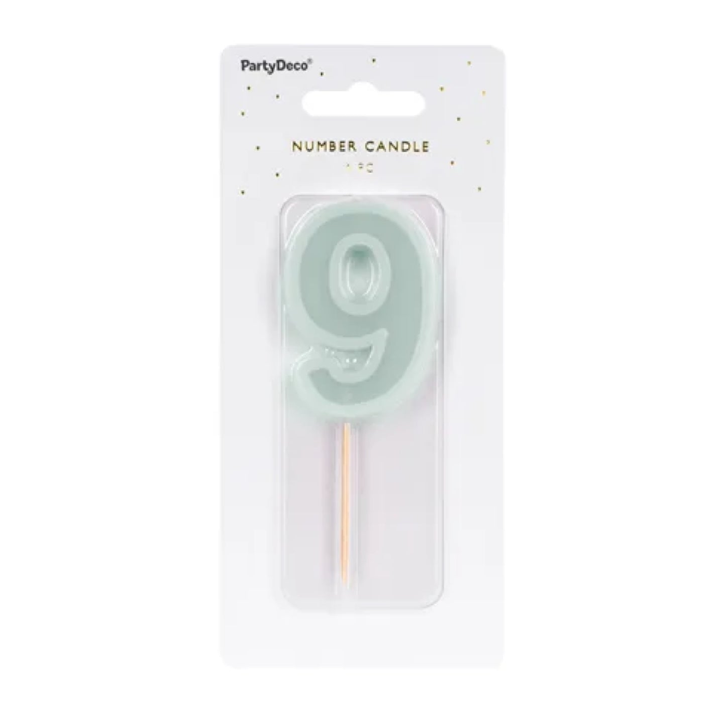 Light Mint Numbers 0-9 Candles