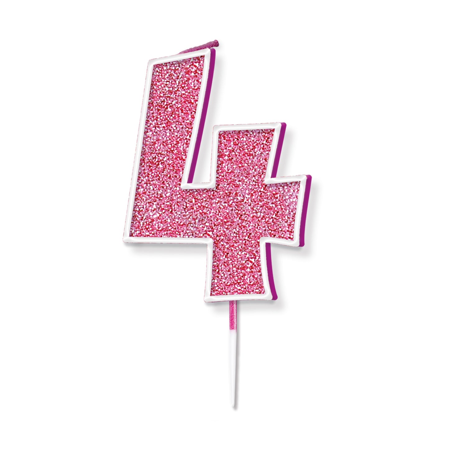Pink Glitter Numbers 0-9 Candles