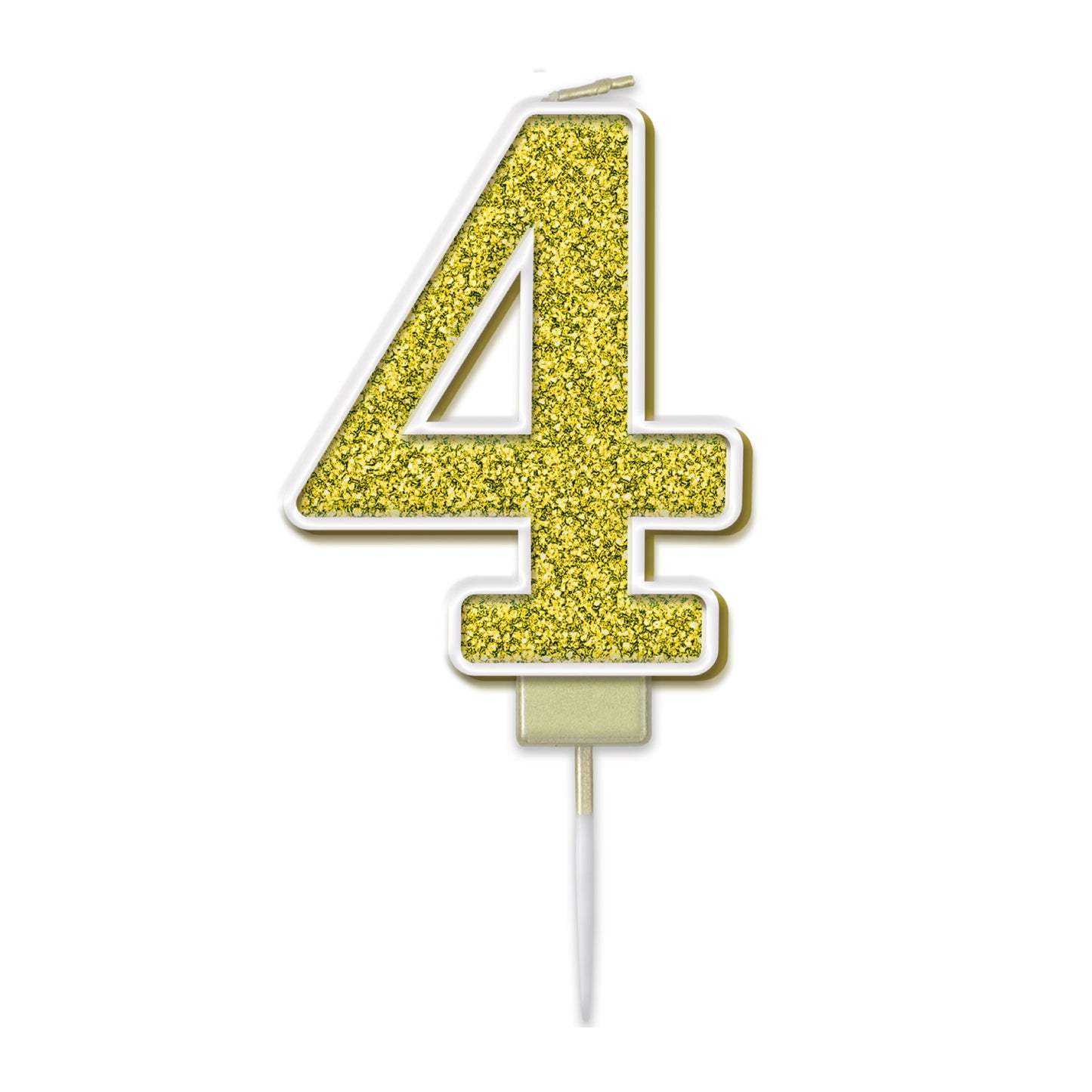 Gold Glitter Numbers 0-9 Candles