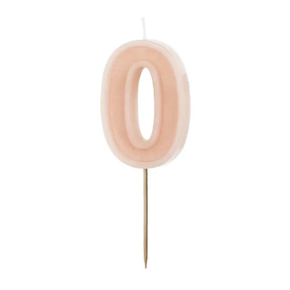 Light Pink Numbers 0-9 Candles