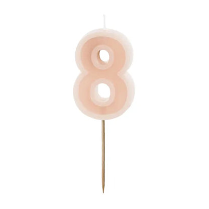 Light Pink Numbers 0-9 Candles
