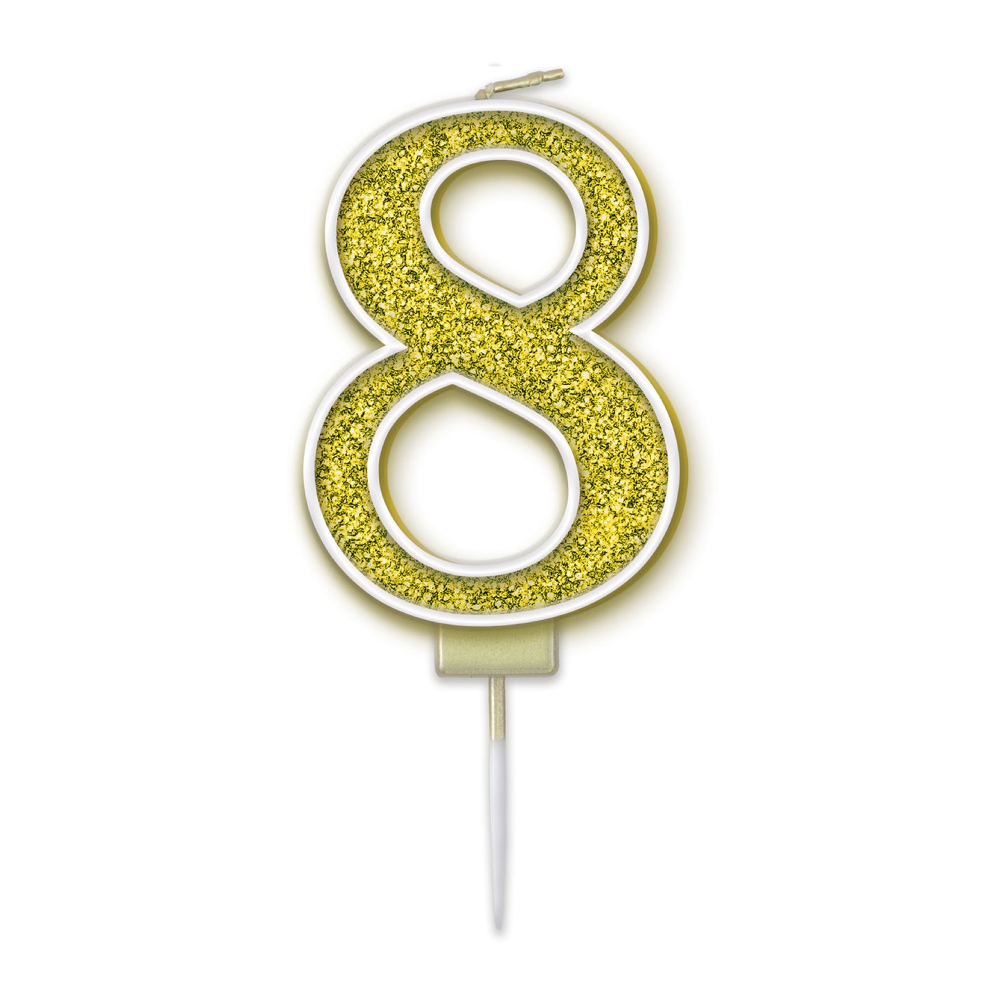 Gold Glitter Numbers 0-9 Candles
