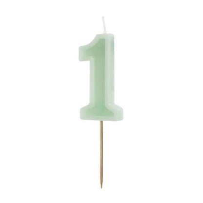 Pastel Green Numbers 0-9 Candles