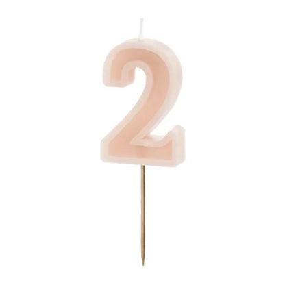 Light Pink Numbers 0-9 Candles