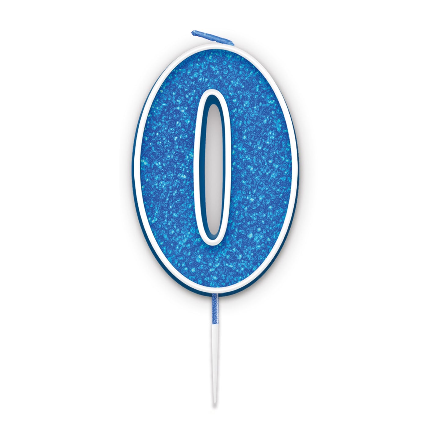 Blue Glitter Numbers 0-9 Candles