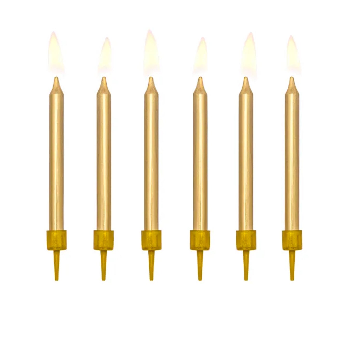 6 Gold Metallic Candles