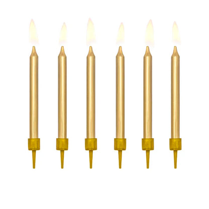 6 Gold Metallic Candles