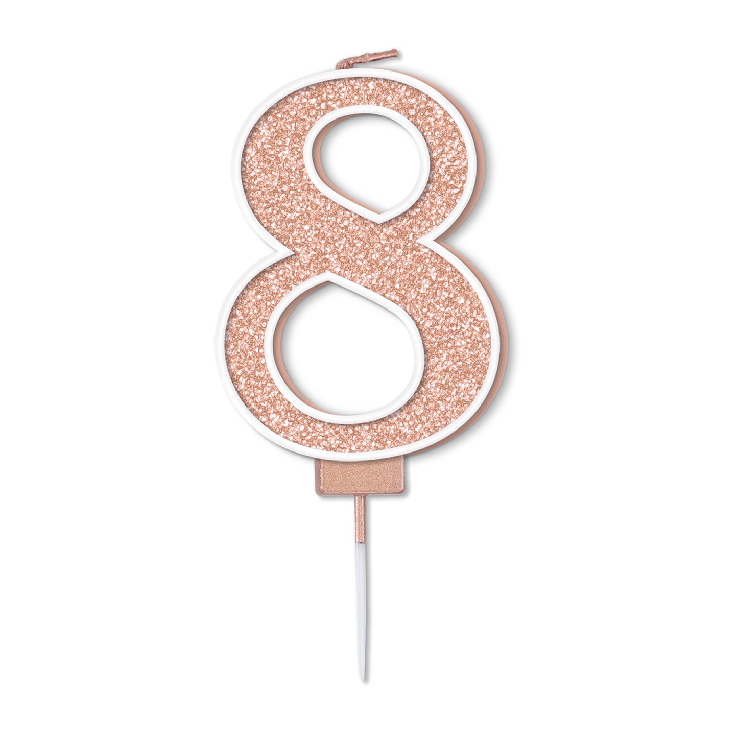 Rose Gold Glitter Numbers 0-9 Candles