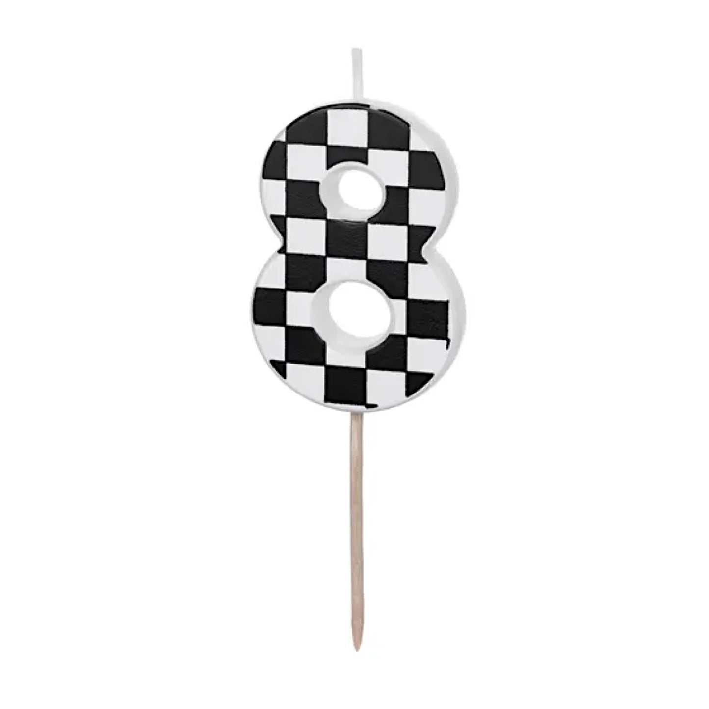 Checkered Numbers 0-9 Candles