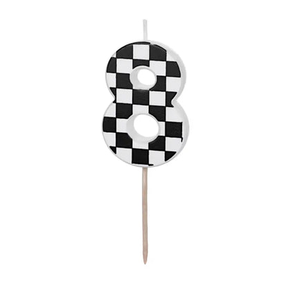 Checkered Numbers 0-9 Candles