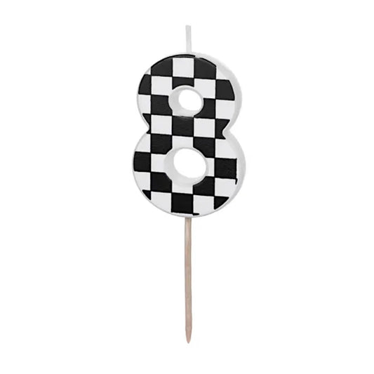 Checkered Numbers 0-9 Candles