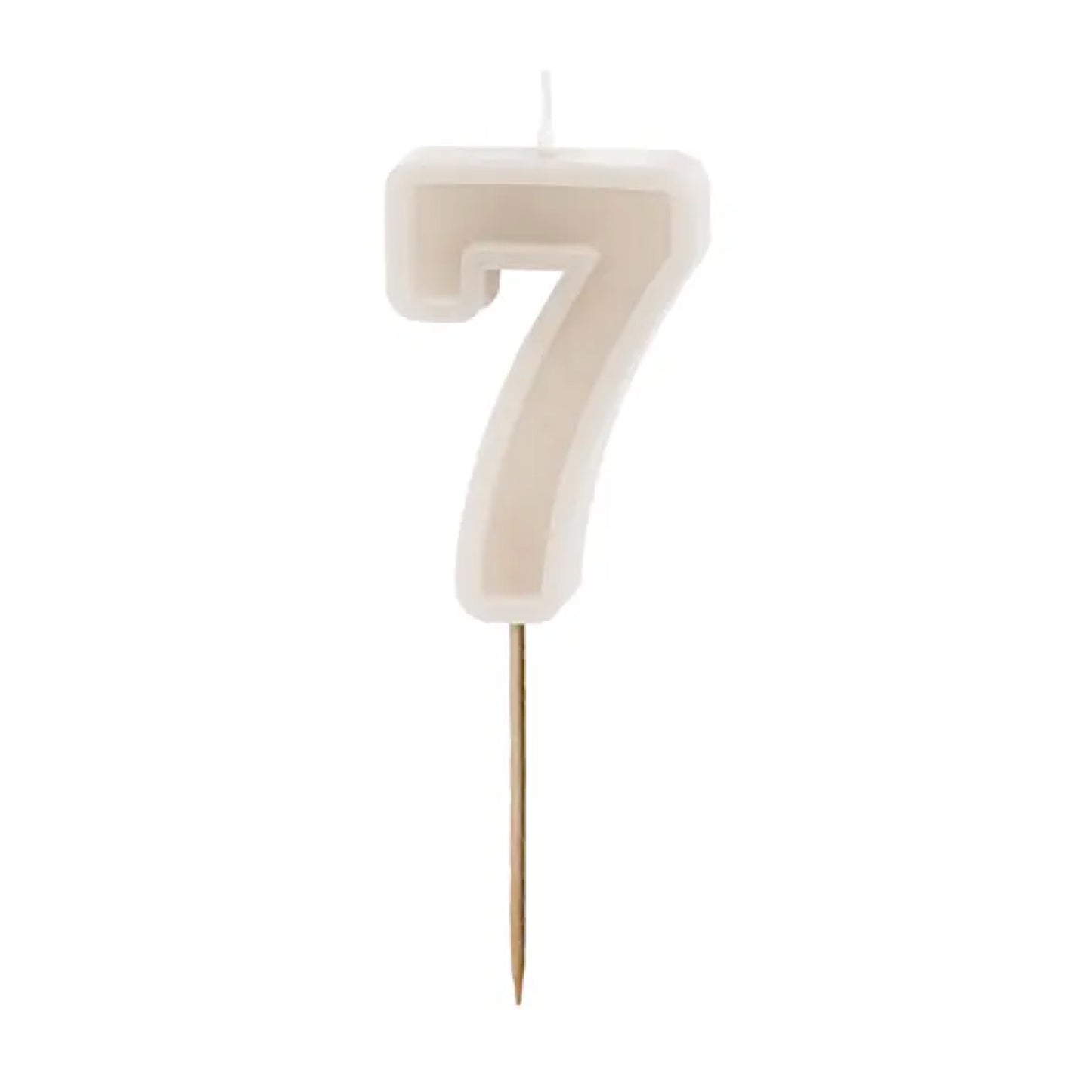 Pastel Beige Numbers 0-9 Candles
