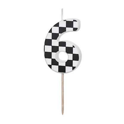 Checkered Numbers 0-9 Candles