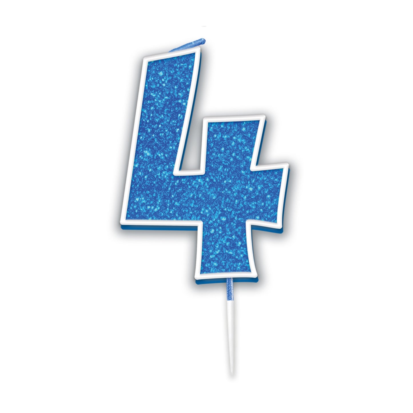 Blue Glitter Numbers 0-9 Candles