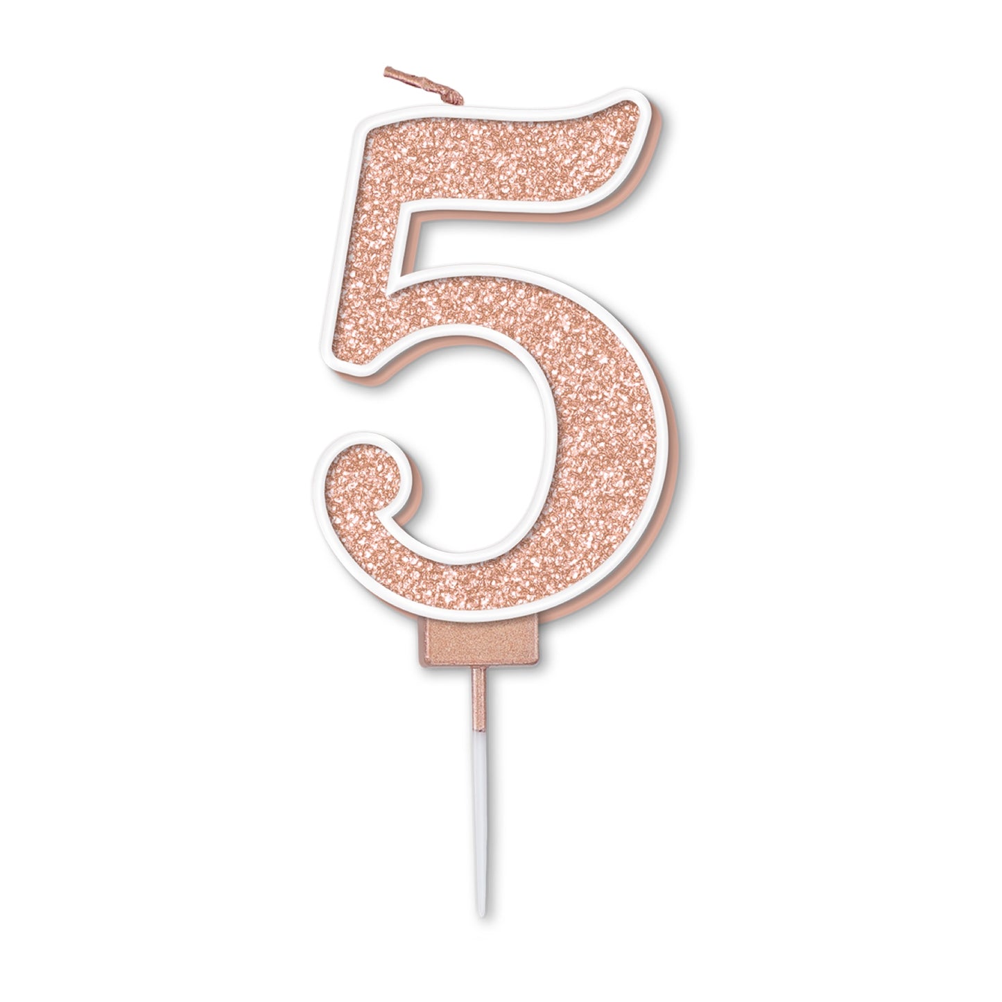 Rose Gold Glitter Numbers 0-9 Candles
