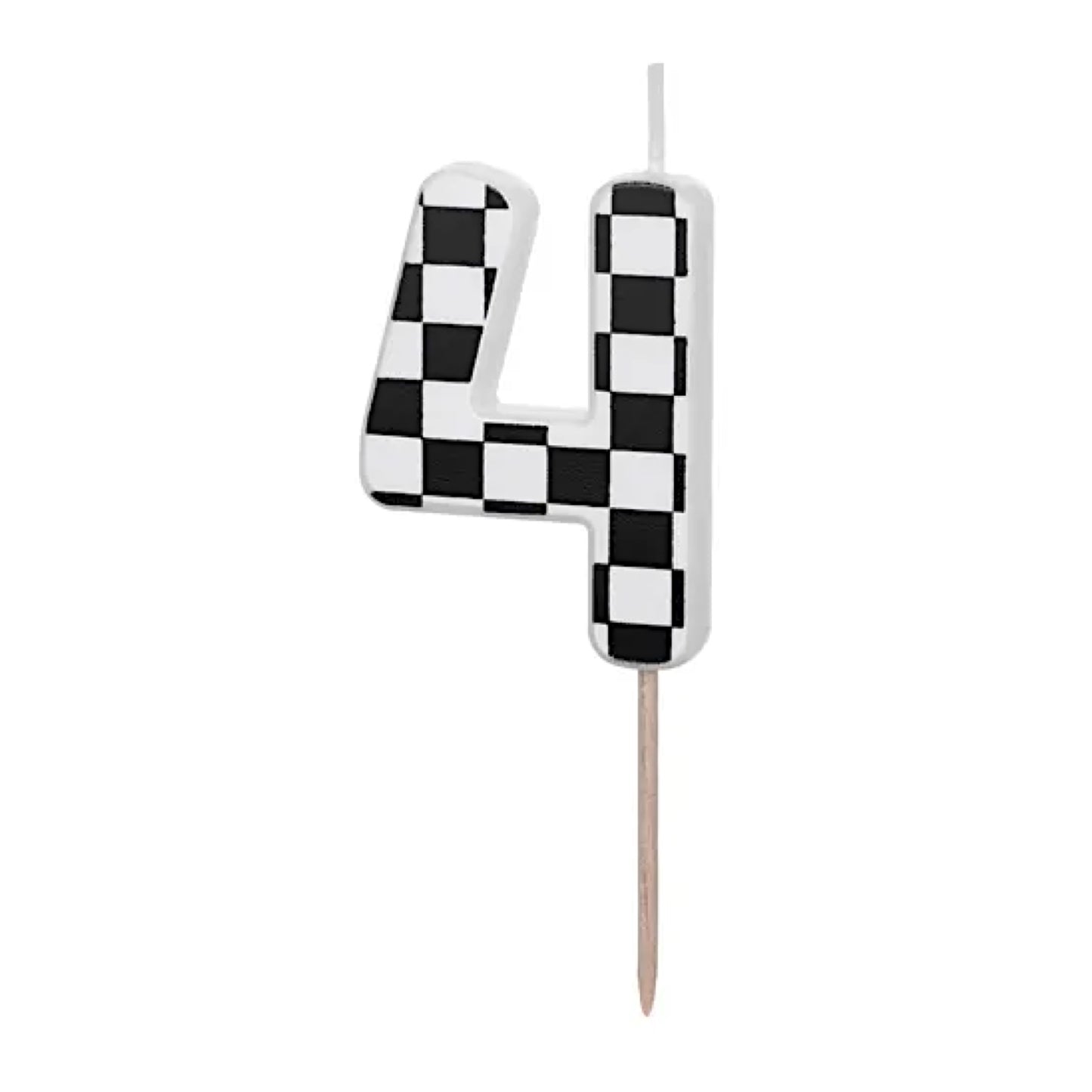 Checkered Numbers 0-9 Candles