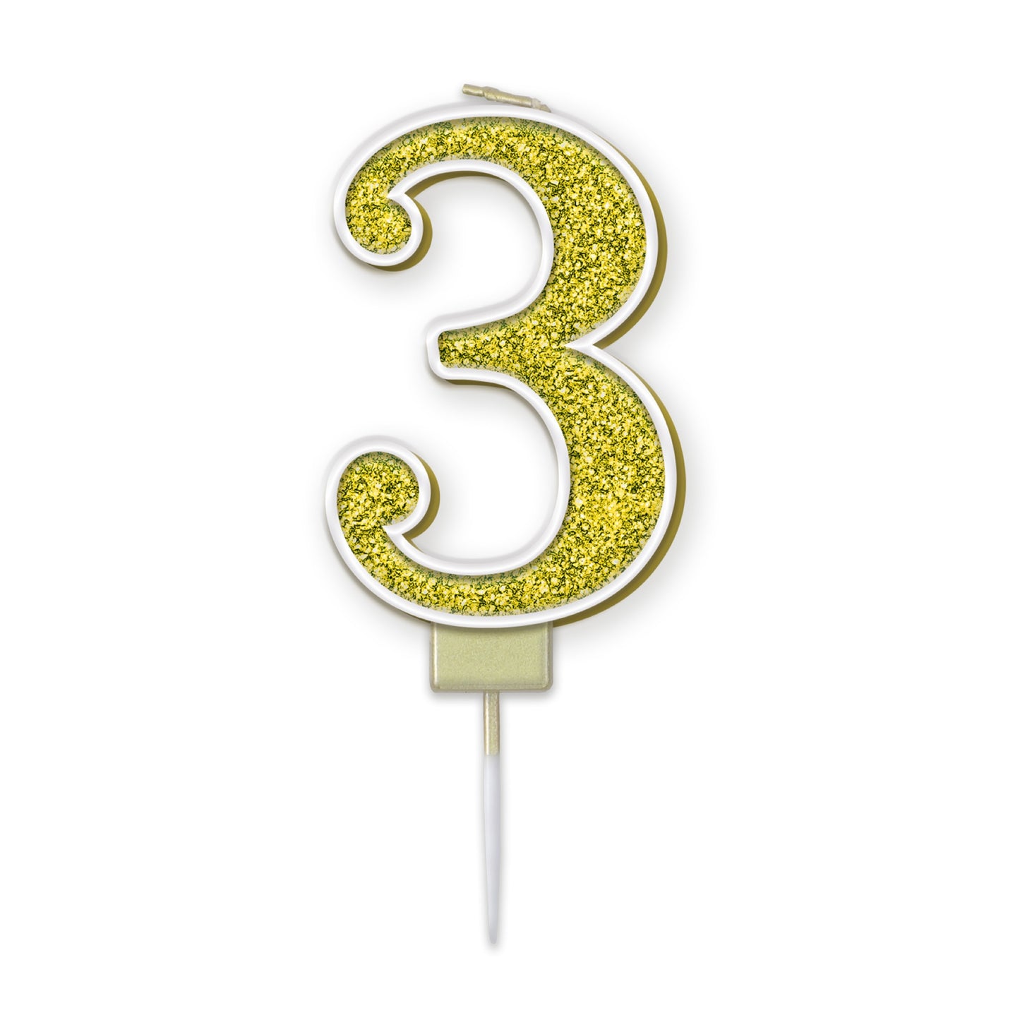 Gold Glitter Numbers 0-9 Candles