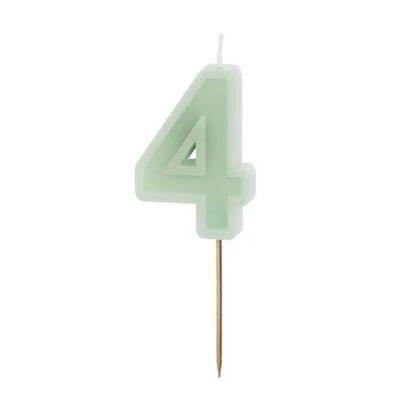Pastel Green Numbers 0-9 Candles