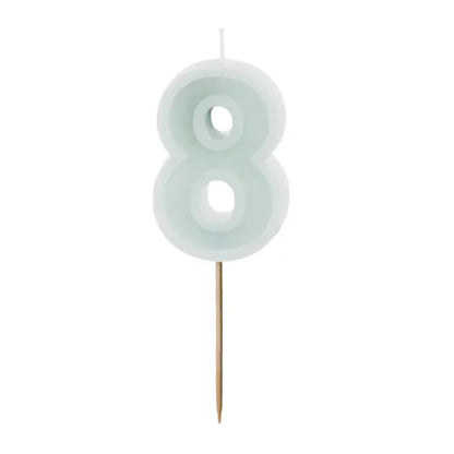 Light Mint Numbers 0-9 Candles
